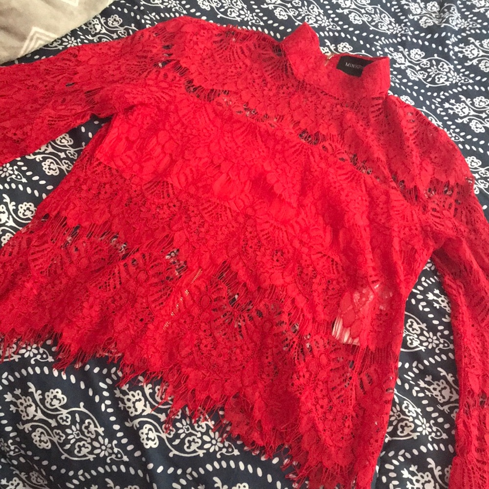 Red Lace Minkpink Top
